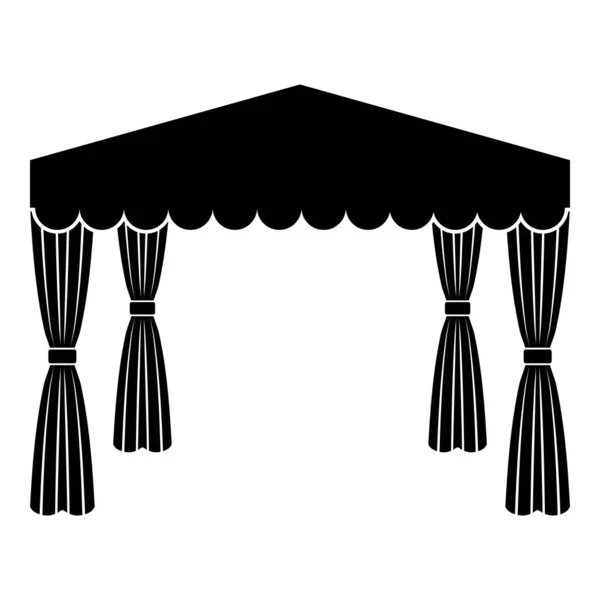 Baldachim Pop up namiot komercyjny pawilon Awning for rest Marquee Chuppah ikona czarny kolor wektor ilustracja płaski styl obraz — Wektor stockowy