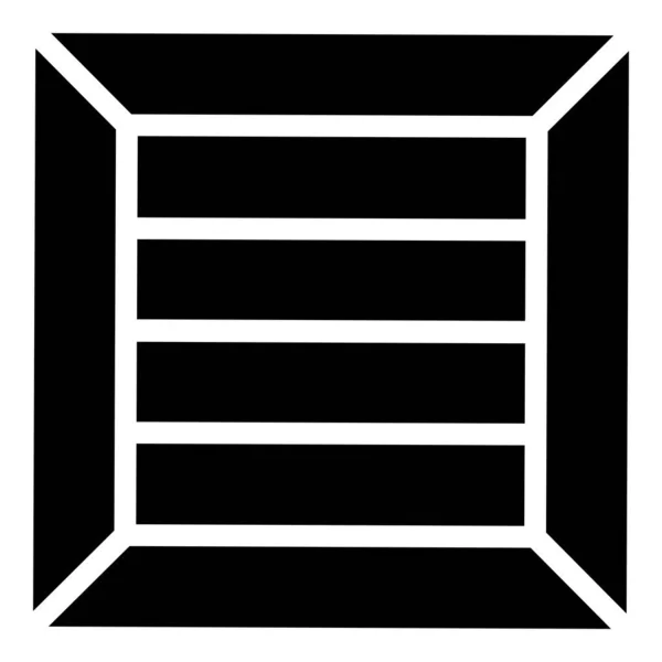 Kiste für Frachttransport Holzkiste ontainer Symbol schwarze Farbe Vektor Illustration flachen Stil Bild — Stockvektor