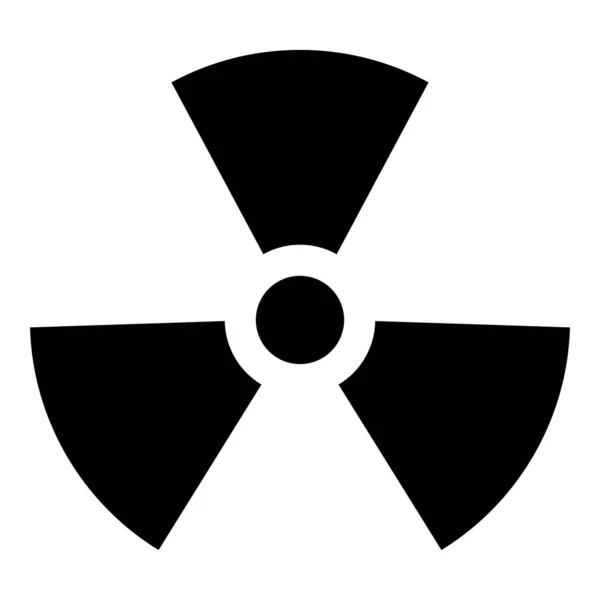 방사능 기호 핵 기호 아이콘 블랙 컬러 벡터 삽화 플랫 스타일 이미지 — 스톡 벡터