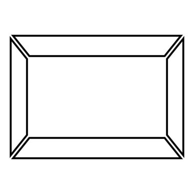 Resim çerçevesi Kare Şekil simgesi ana hatları siyah renk vektör illüstrasyonu düz resim