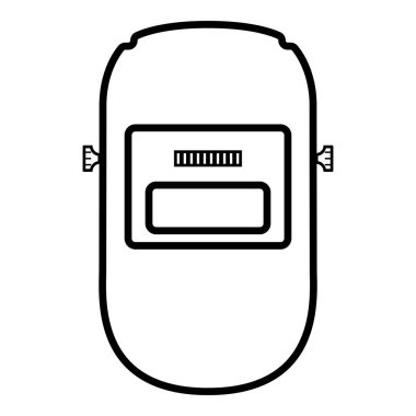 Kaynak maskesi Kaynak yüz kalkanı Bireysel koruma simgesi Siyah renk vektör çizimi düz resim