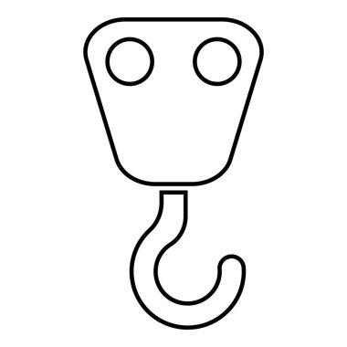 Nakliye konsepti simgesi kullanılarak vinç kancası siyah renk vektör çizimi düz resim