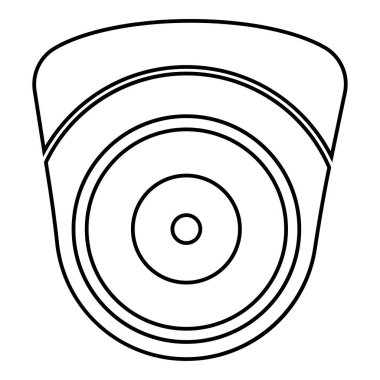 Video kamera Küre Kamerası Uygulama İzleme Cihazı CCTV Güvenlik konsept simgesi Siyah renk vektör çizimi düz resim
