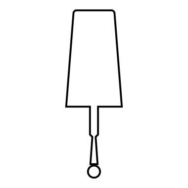 Manikür şişesi silueti için ojeli kavanoz, el hijyen manikürü konsepti, vernik ikonu, siyah renk çizimi düz görünüm çizimi.