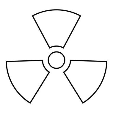 Radyoaktivite Sembol Nükleer işaret simgesi simgesi ana hatları siyah renk vektör illüstrasyonu düz biçim resmi