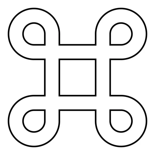 Simbolo affilato Hashtag Etichetta Etichetta icona contorno colore nero vettoriale illustrazione stile piatto immagine — Vettoriale Stock