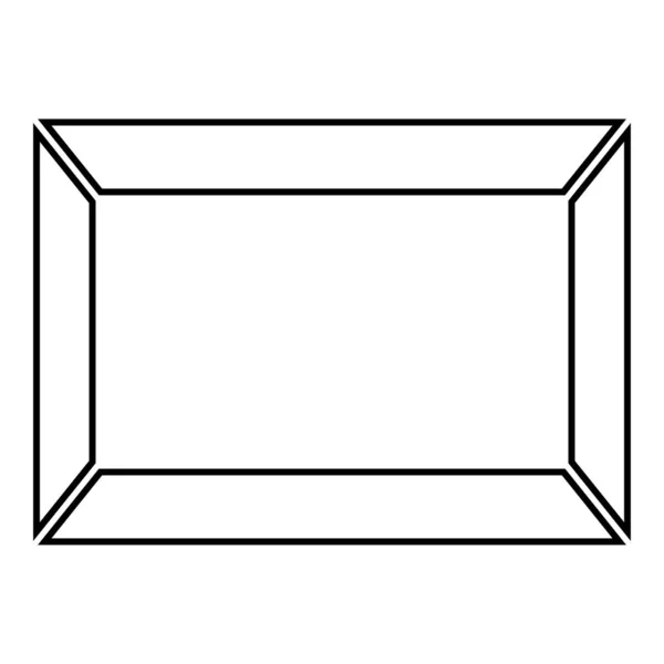 Moldura de imagem Ícone de forma quadrada esboço vetor de cor preta ilustração imagem de estilo plano —  Vetores de Stock