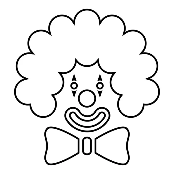 Clown face head with big bow and curly hair Circus carnival funny invite  concept icon outline black color vector illustration flat style image -  Stock Image - Everypixel