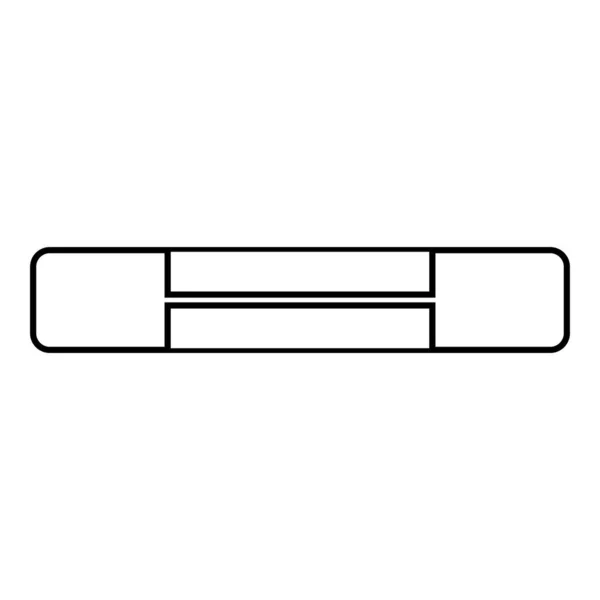 Simboli elettrici del circuito dei fusibili Protezione da sovraccarico Icona elemento Fusibile contorno colore nero vettoriale illustrazione immagine in stile piatto — Vettoriale Stock