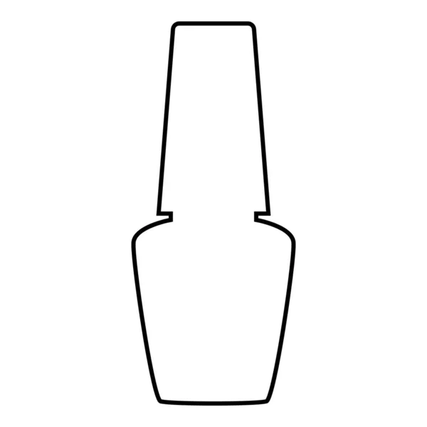 Glas mit Nagellack für Maniküre Flasche Silhouette Hand Hygiene Maniküre Konzept Lack Ikone Umriss schwarze Farbvektor Illustration flachen Stil Bild — Stockvektor
