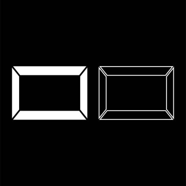 Resim çerçevesi Kare Şekil Taslak Beyaz Renk Vektör Çizimi düz resim