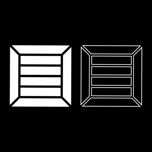 Caisse pour le transport de marchandises Boîte en bois ? ontainer icon outline set illustration vectorielle de couleur blanche style plat image — Image vectorielle