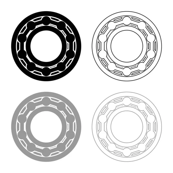 Dragen met bal in zijaanzicht pictogram outline set zwart grijs kleur vector illustratie platte stijl afbeelding — Stockvector