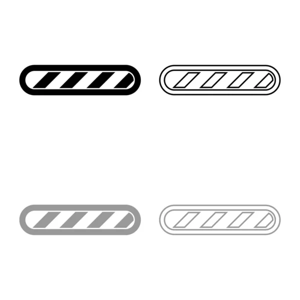Barre de chargement de l'icône d'état de progrès contour mis noir gris couleur vectoriel illustration plat style image — Image vectorielle