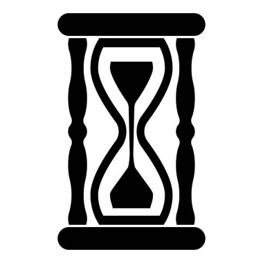 Kum Saati simgesi siyah renk çizimi düz resim