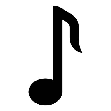 Sekizinci nota simgesi siyah renk vektör illüstrasyonuName