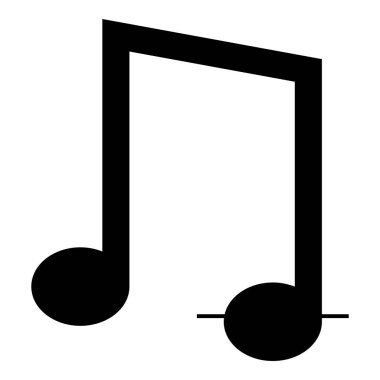 Sekizinci nota simgesi siyah renk vektör illüstrasyonu düz biçim basit resim