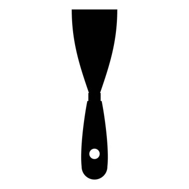 Yapı spatula macunu spatula bıçak Spackling aracı el enstrümanı inşaatçı ekipmanı Trowel simgesi siyah renk vektör ilüstrasyonu düz resim biçimi