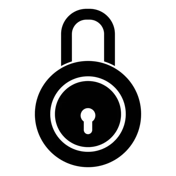 Lock Padlock Icon Black Color Vector Illustration Flat Style Simple — Stock Vector