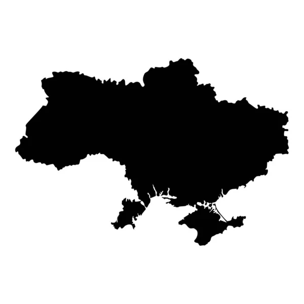 Mapa Ucrania Icono Color Negro Vector Ilustración Plano Estilo Simple — Archivo Imágenes Vectoriales