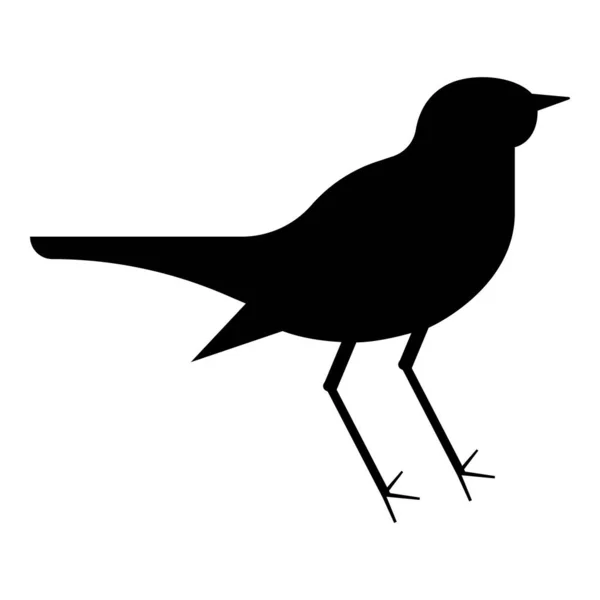 Nachtigall Luscinia Vogel Silhouette Symbol Schwarze Farbe Vektor Illustration Flachen — Stockvektor