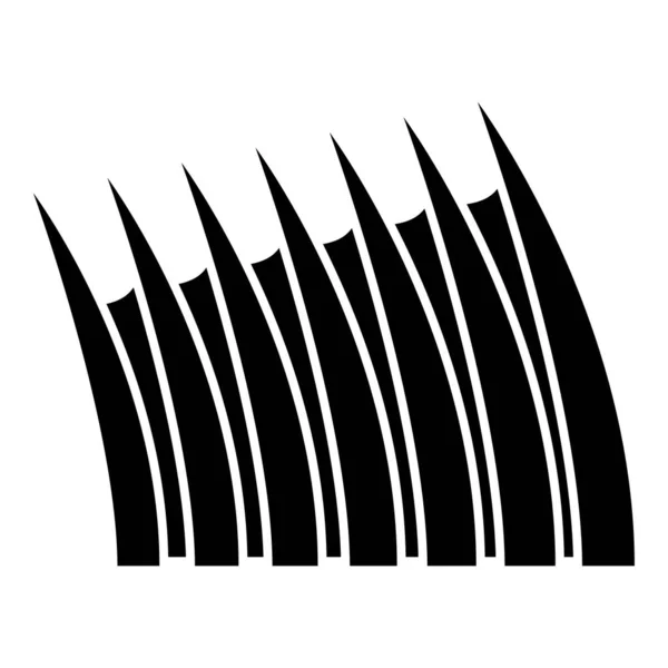 Sharp Rückenflosse Symbol Schwarze Farbe Vektor Illustration Flachen Stil Einfaches — Stockvektor