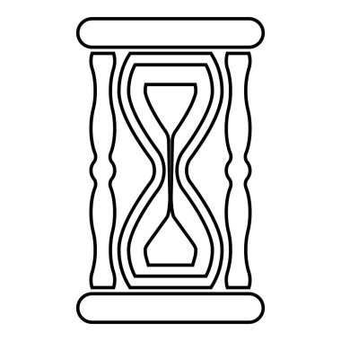 Kum Saati simgesi ana hatları siyah renk vektör illüstrasyonu düz resim