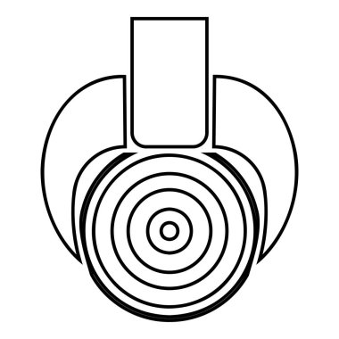 Ağaç gövdesini kereste gövdesi ile kaldırma kereste endüstrisi vinç kereste gövde için ahşap ana hatları siyah renk vektör ilüstrasyon düz resim