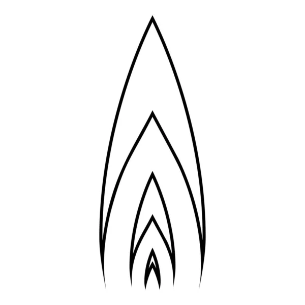 Flammensymbol Umreißt Schwarzen Farbvektor Illustration Flachen Stil Einfaches Bild — Stockvektor