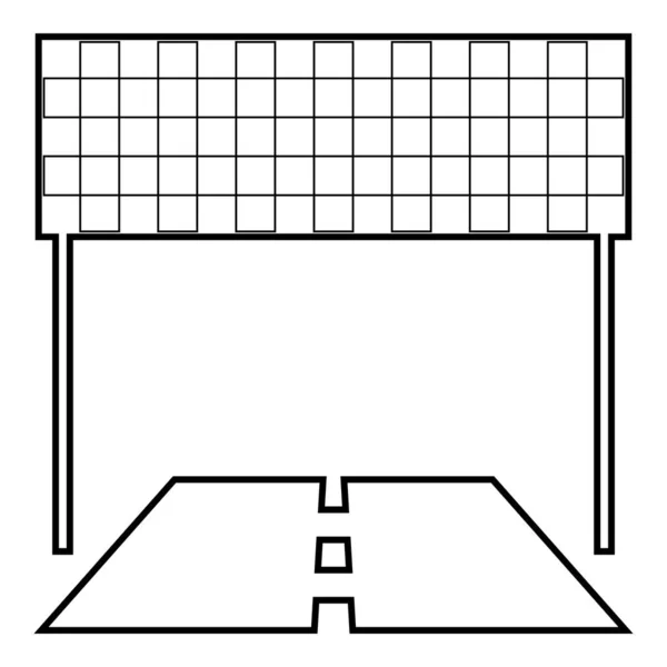 Ziel Und Straßenlinie Rennstrecke Erfolgskonzept Finishing Icon Outline Black Color — Stockvektor