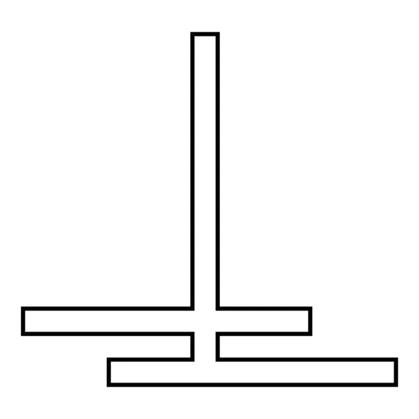 Вирізати Після Склеювання Перекриттям Позначення Піктограмі Символу Шпалер Накреслює Чорний — стоковий вектор