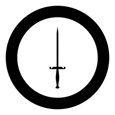 Stiletto stili simgesi dairesel siyah renk vektör illüstrasyonunda düz resim