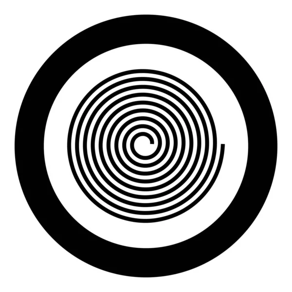 Spirála Helix Gyre Ikona Kruhu Kruhové Černé Barvy Vektor Ilustrace — Stockový vektor