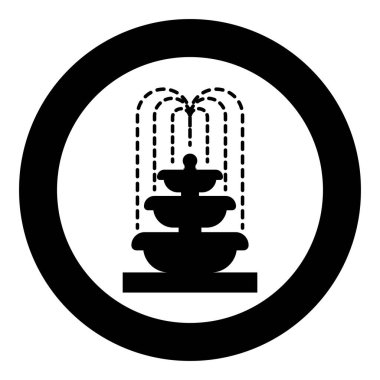 Su Katmanı simgesini yuvarlak siyah renk vektör illüstrasyonunda düz resim şeklinde çember içine al