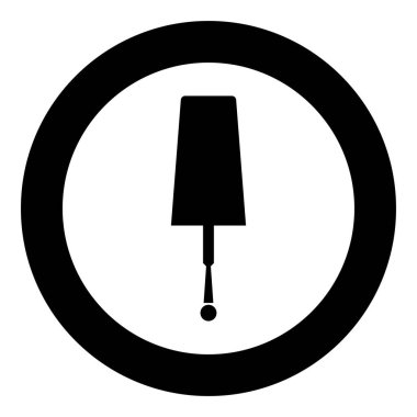 Manikür için ojeli kavanoz, manikür şişesi silueti, el hijyen manikürü, vernik ikonu, yuvarlak, siyah renk illüstrasyon düz görünümü için.