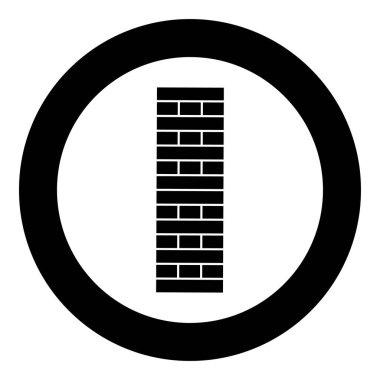 Tuğla Sütun Blokları ev erişkinleri ve çocuklar için istif oyunu boş tahta blok simgesi yuvarlak siyah renk vektör illüstrasyon düz resim