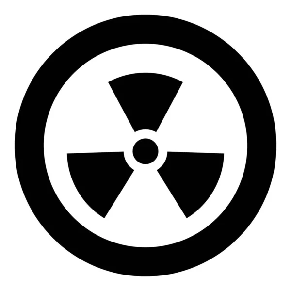 Radioaktivita Symbol Ikona Nukleárního Znamení Kruhu Kruhová Černá Barva Vektor — Stockový vektor