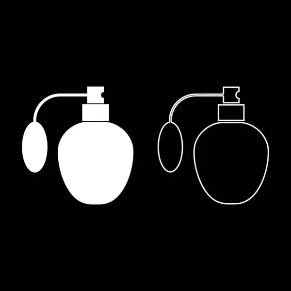 Déodorant Rétro Flacon Parfum Avec Atomiseur Pompe Pulvérisation Icône Contour — Image vectorielle
