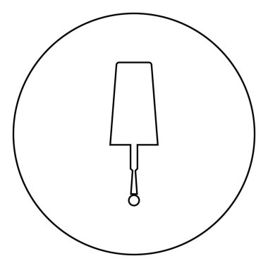 Manikür için ojeli kavanoz, manikür şişesi silueti, el hijyen manikürü, vernik ikonu, yuvarlak, yuvarlak, siyah renk illüstrasyon düz görünümü için.