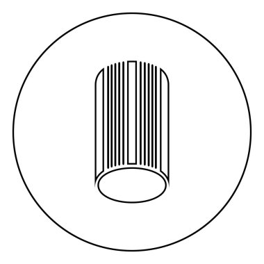 Dairesel yuvarlak çizgili solaryum simgesi siyah renk çizimi düz resim