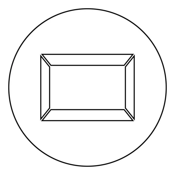 Rámeček Obrázku Ikona Čtvercového Tvaru Kruhu Kruhový Obrys Černá Barva — Stockový vektor