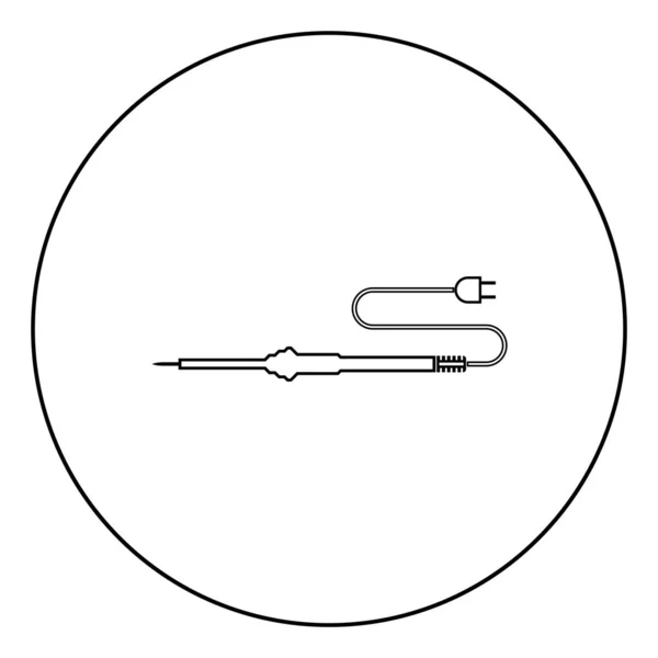 Электропаяльник Радиоремонта Иконка Круглого Контура Черного Цвета Векторная Иллюстрация Плоский — стоковый вектор