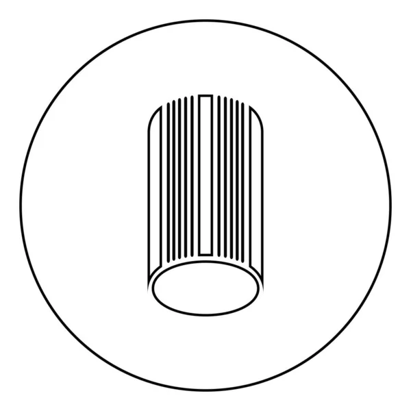 Ícone Solário Círculo Contorno Redondo Cor Preta Vetor Ilustração Estilo — Vetor de Stock