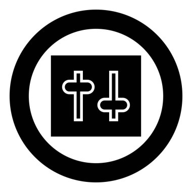 Ayarlar düğmesi Ayarları Düzenleyiciler simgesi yuvarlak siyah renk vektör resimleme düz resim biçiminde