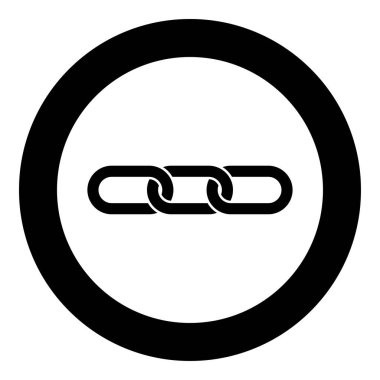 Siyah renk vektör illüstrasyonunda daire şeklinde zincir bağlantısı simgesi düz resim
