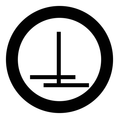 Duvar kağıdı simgesi simgesinde üstüste binen simgeye yapıştıktan sonra dairesel siyah renk vektör ilüstrasyonunda düz resim şeklinde yapıştır