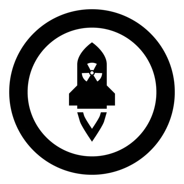 Атомна Ракета Літаюча Ядерна Ракетна Зброя Радіоактивна Бомба Військова Концепція — стоковий вектор