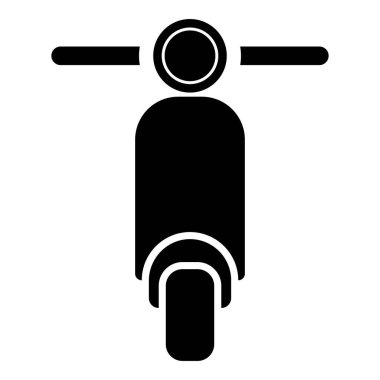 Scooter Motosiklet Taşıma Konsepti Moped Nakliye simgesi siyah renk vektör illüstrasyonu düz resim biçimi