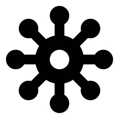 Virüs Corona infaction Coronavirus COVID-19 Virüs Virüsü simgesi siyah renk illüstrasyonu düz resim