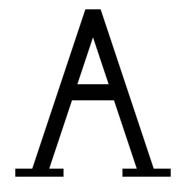 Alpha Greek sembolü büyük harf yazı tipi simgesi siyah renk vektörü illüstrasyonu düz resim